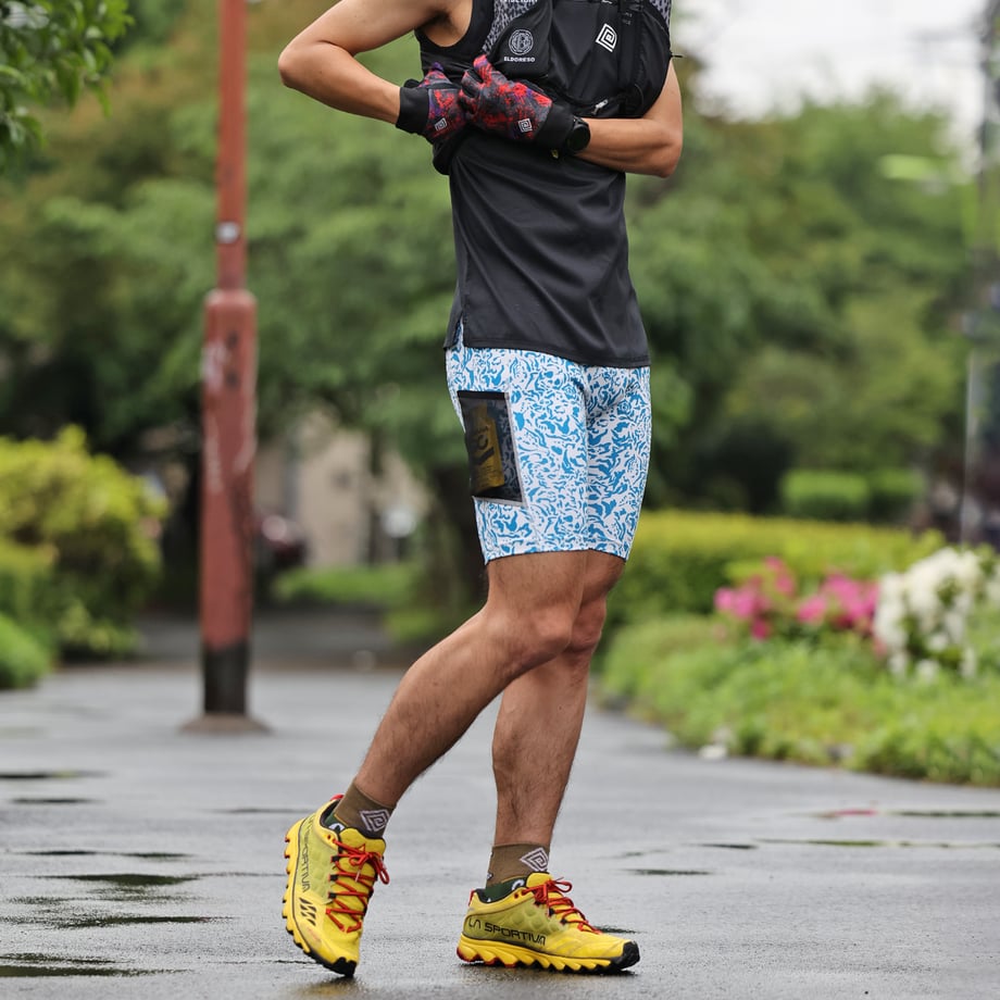 ELDORESO Patric Middle Spats ライトブルー ランニングタイツ