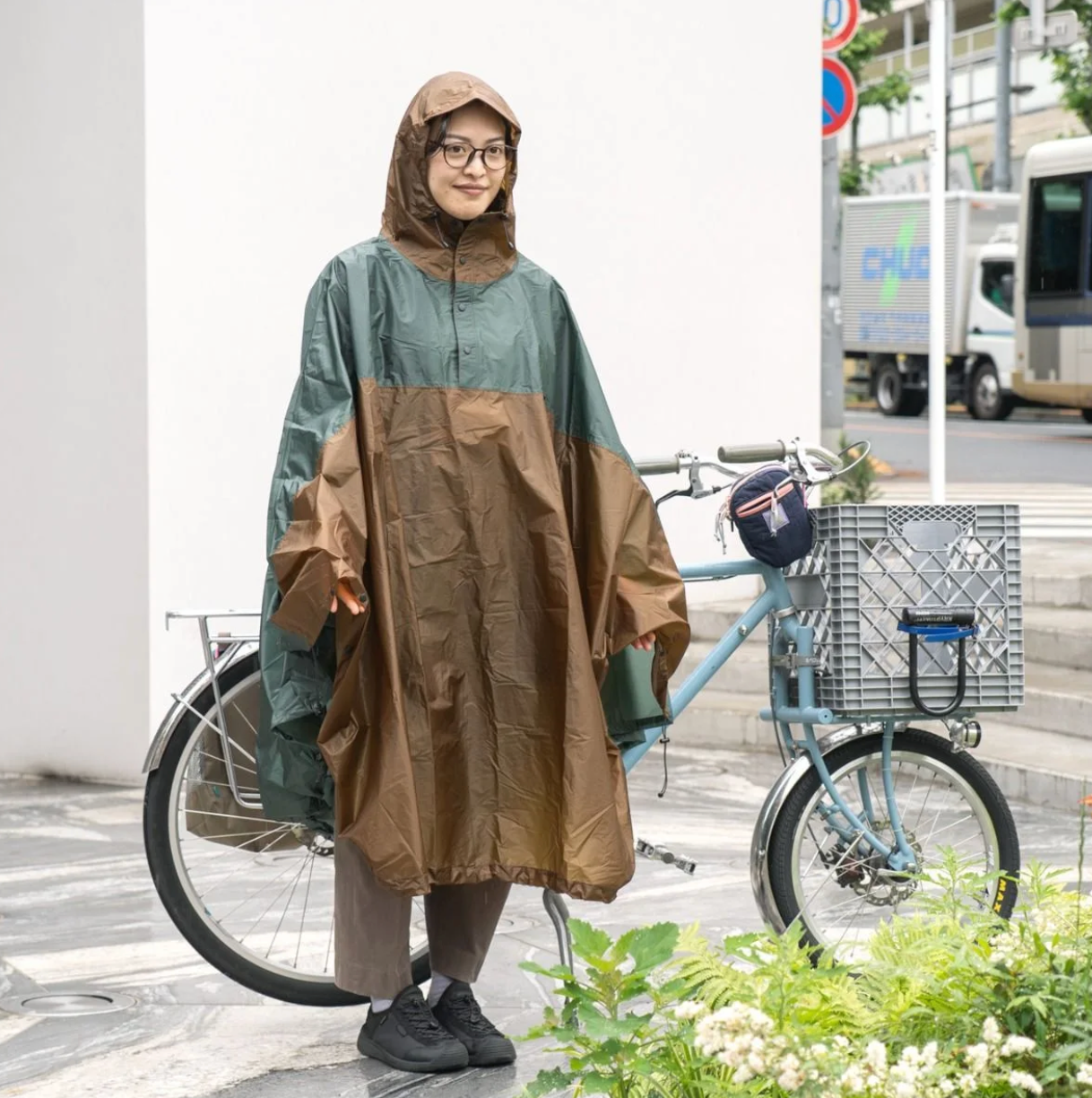 FAIRWEATHER packable rain poncho 2カラー [green/coyote, navy/slate