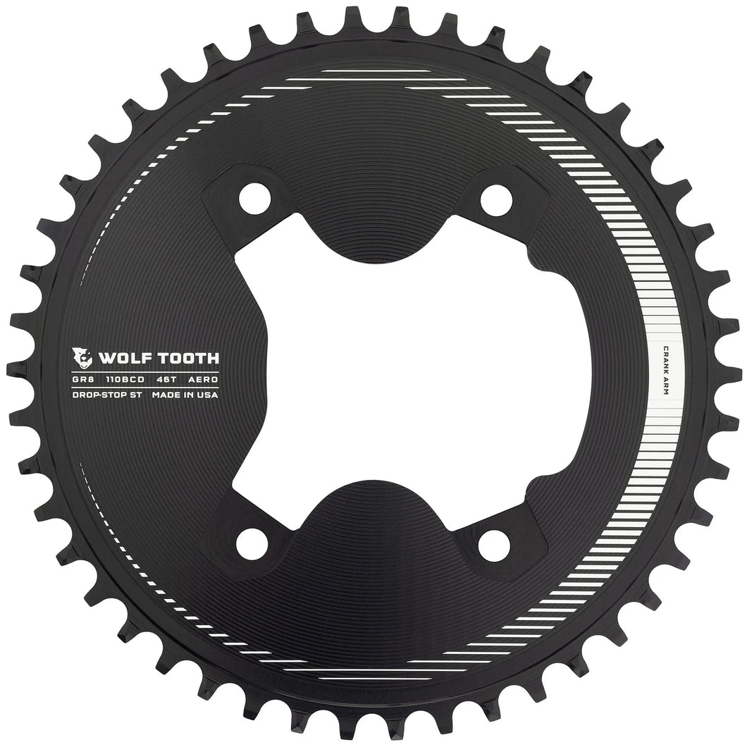 Wolf Tooth Aero チェーンリング シマノGRX800用 46T ウルフトゥース