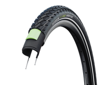 画像をギャラリービューアに読み込む, SCHWALBE GREEN MARATHON グリーンガードの断面とリフレクション

