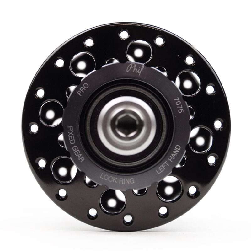 philwood protrackハブ　ディープカーボンホイール　前後セット PHIL WOOD* PRO high flange track hub 24h リア片切りfixed (black