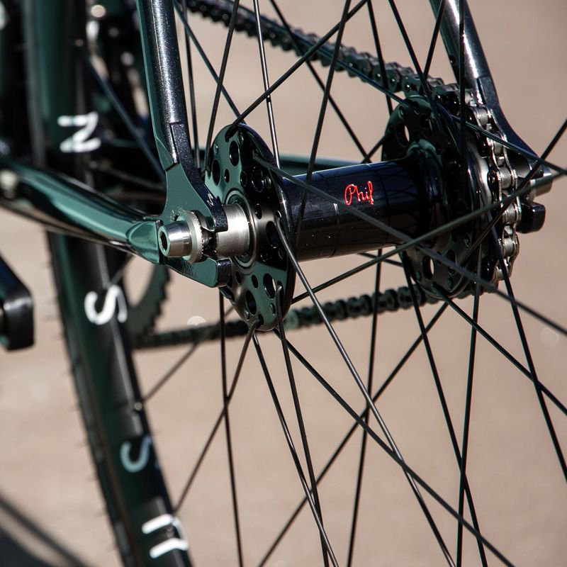 PHIL WOOD* PRO high flange track hub 24h リア片切りfixed (black